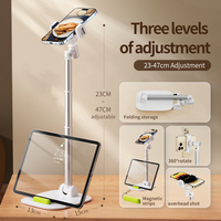 Support de téléphone et tablette réglable et rotatif à 360° en alliage d'aluminium pour le dropshipping, base stable pour diffusion en direct