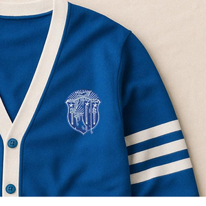 Pull Cardigan Campus célèbre avec couleurs personnalisées et pull en tricot brodé pour le pull d'université de fraternité de sororité - Product Image 5