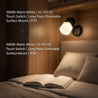 Applique murale RV, lampe de lecture 12V DC, éclairage intérieur LED tactile à intensité variable, abat-jour givré, lumière chaude pour camping-car, caravane, fourgonnette