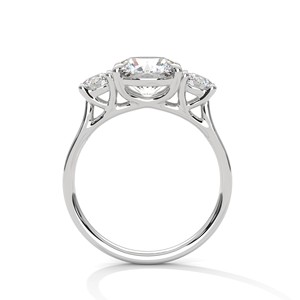 2.0ct Round Brilliant Cut CZ 3 Stone Engagement <b>Ring</b> 925 Sterling Silver <b>Cubic</b> <b>Zirconia</b> Bridal <b>Wedding</b> Band Classic Promise <b>Ring</b> - Product Image 3