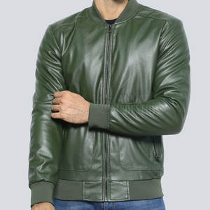 Chaqueta de Cuero para Hombre 2025, Color Sólido, con Cuello Alto y Logotipo Frontal, Transpirable, Estilo Urbano para Invierno - Product Image 1