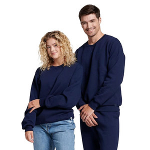 Sudadera de Felpa de Algodón Peinado Negro, Suave, Clásica, de Corte Holgado, Cuello Redondo, Ligera - Product Image 4