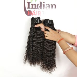 Extensions de cheveux indiens 100% Remy non traités, bouclés, lâches, tissage profond, double trame, couleur noire, styles naturels et superbes pour femmes - Product Image 3