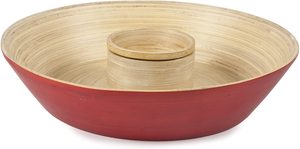 Fichas de bambú verde hilado con núcleo bohemio y cuenco de inmersión hecho a mano, patatas fritas de bambú hilado rojo y plato de inmersión para servir comida, aperitivos, utensilios de cocina - Product Image 2