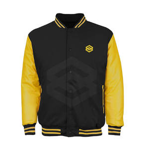 Chaqueta Universitaria Personalizable para Hombre, de Algodón y Poliéster, con Cuello Alto, Logotipo Frontal, Manga Larga, Invierno, Alta Calidad, Transpirable - Product Image 1