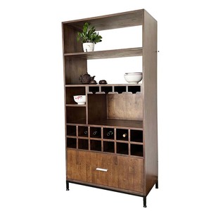 Armoire de salle à manger moderne en bois de caoutchouc TPA013 avec cave à vin intégrée pour mobilier de bar à domicile - Product Image 2