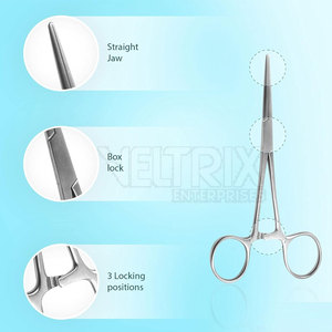 เครื่องมือผ่าตัด สแตนเลสสตีล ใช้แรงมือ  คีมจับแบบตรง ฮาลสตีด มอสกีโต้ เบอร์ 5 - Product Image 2