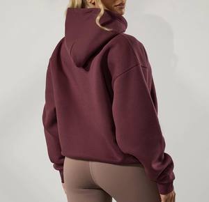 Sudadera con capucha OEM personalizada con bolsillo canguro para mujer Sudadera con capucha estética elegante de gran tamaño de moda para gimnasio y ropa deportiva - Product Image 2