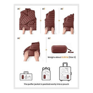 Chaqueta de invierno acolchada con aislamiento empacable ligera para hombre, abrigo hinchado alternativo de plumón resistente al agua de alta calidad - Product Image 3