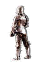 Traje de Armadura Medieval de Caballero Gótico de Aleación de Zinc y Latón CH, Decoración Completa para el Hogar, Acabado Pulido para Bodas, Impresión Digital, Logotipo Personalizado