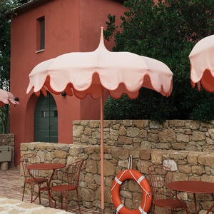 ร่มกันแดดอลูมิเนียมสีชมพูทรงเจดีย์ชายหาดร่มกันแดดร่มโพลีเอสเตอร์ผ้าใบสำหรับงานรีสอร์ทโรงแรมในคลับ - Product Image 5