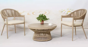 Mobilier d'extérieur design personnalisé chaise en corde table et chaise de jardin et ensemble de chaises d'appoint en rotin et osier PE imperméables pour l'extérieur - Product Image 2