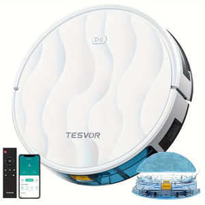 Aspiradora Robótica Inteligente Tesvor, 6000 Pa de Succión Potente, Navegación LDS, Tanque de Agua de 350 ml para Función de Fregado, Plástico - Product Image 1