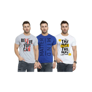 Camiseta de algodón de calidad de cinco estrellas para hombre, camiseta personalizada en blanco de manga corta con hombros caídos y cuello redondo a la venta en India - Product Image 3