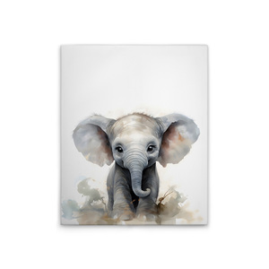 Hecho en Alemania-Cuadro de lienzo para decoración del hogar bebé elefante guardería-Mural de pintura de pared en blanco y verde-arte de marco de Camilla - Product Image 1