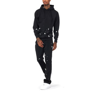 Chándal de lana técnica con capucha de corte regular para hombre con logotipo personalizado 100% algodón transpirable Conjunto de jogging de invierno - Product Image 4