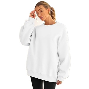 Sweat-shirt à capuche pour femme en coton bon marché de haute qualité imprimé de logo personnalisé OEM uni ras du cou pour femmes - Product Image 5