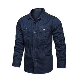 Camisas Cargo Personalizadas de Alta Calidad, Camisas de Trabajo Tácticas de Manga Corta con Múltiples Bolsillos de Algodón para Exteriores y Camisas Cargo Cómodas para Hombre - Product Image 3