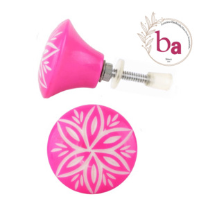 Boutons en résine gravée rose poignée de traction pour cuisine commode chambre salon Villa hôtel avec tiroir en bois en laiton en corne d'os - Product Image 1