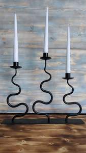 Bougeoir en métal minimaliste nordique avec poignée, bougeoir décoratif moderne en terre cuite mate pour centre de table de mariage - Product Image 6