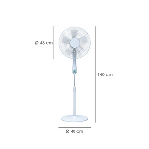 Ventilatore da pavimento silenzioso con telecomando. Diametro 43 cm. Altezza 140 cm. 55 watt. Funzione oscillante. - Product Image 2