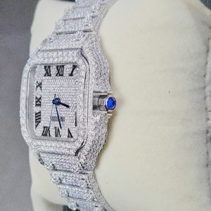 Reloj de Mujer con Diamantes de Imitación VVS Moissanite, Estilo Cuadrado, 36 mm, Joyería Hip Hop de Lujo, con Correa de Acero Inoxidable y Esfera de Cristal - Product Image 2