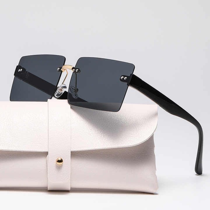 Lunettes Classiques Noires Unisexe - Monture Carrée épaisse En Acétate, Accents Chromés Floraux