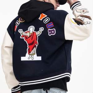 Chaquetas de invierno para hombre con botones de algodón personalizadas al por mayor, chaquetas universitarias de béisbol de talla grande, diseño personalizado para hombre - Product Image 3