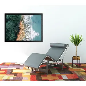 Lot de 3 cadres créatifs en bambou pour affiches 60 x 80 cm, décor en bois noir, motif carré, pour photos, tailles 8 x 10 et 11 x 14 disponibles - Product Image 1