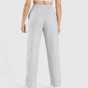 Pantalon de jogging pour femme, confortable, à jambes larges, style streetwear, hiver, devant plat, extensible, fitness, logo personnalisé, taille haute, pantalon de survêtement - Product Image 3