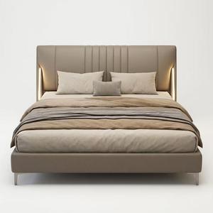 Estrutura de Cama King Size com Design Flutuante que Economiza Espaço, Cabeceira Ultrafina Estofada em Couro Fosco e Pernas Ocultas - Product Image 5