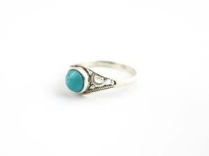 Bague en argent sterling 925 avec turquoise naturelle, faite à la main, pierre de naissance de décembre, unisexe - Product Image 2
