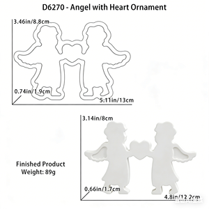 Molde <span class=keywords><strong>de</strong></span> Resina Epoxi para Adorno <span class=keywords><strong>de</strong></span> Ángel con Corazón <span class=keywords><strong>de</strong></span> <span class=keywords><strong>De</strong></span> Yi Yang Yang, Molde <span class=keywords><strong>de</strong></span> <span class=keywords><strong>Silicona</strong></span> para Yeso con Combinación <span class=keywords><strong>de</strong></span> Ángel y Niño - Product Image 6
