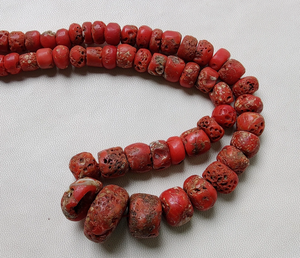 Venta al por mayor de 16 pulgadas Strand Red Coral Rondelle Beads 21 MM 5 MM Smooth Shell Bone & Coral Beads - Product Image 6