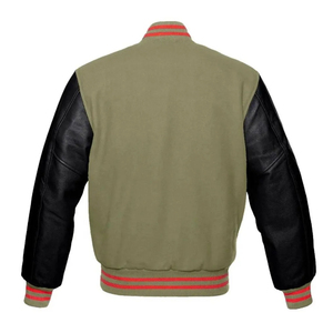 Chaqueta universitaria para hombre, cuerpo de lana con mangas de cuero, diseño de estilo de béisbol, opciones de logotipo personalizado, chaqueta de béisbol universitaria para hombre - Product Image 3