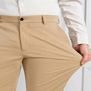 Pantalones de hombre de alta calidad Pantalones chinos caqui informales Pantalones de traje de oficina de talla grande de pierna recta - Product Image 6