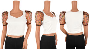 Top blanco exclusivo de Indian Boutique para mujer, tejido de punto de calidad superior, cómodo y resistente, lo último en India formal - Product Image 6