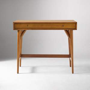 Massief teakhouten mini-bureau met natuurlijke afwerking, <span class=keywords><strong>2</strong></span> laden, voor binnengebruik - Product Image 2