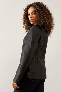 เสื้อแจ็คเก็ตมอเตอร์ไซค์หนังวัวแท้คุณภาพสูงสำหรับผู้หญิง แบบถักเรียบ สีพื้น ระบายอากาศ กันน้ำ สำหรับฤดูหนาว - Product Image 2