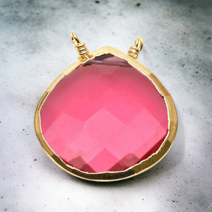 12mm Rose Tourmaline Coeur Pierres Précieuses Lunette Réglage 925 Argent Sterling Religieux DIY Connecteur Collier Faire Fine Pendentifs - Product Image 1