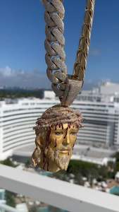 Collier pendentif Moissanite en argent sterling plaqué or blanc de qualité supérieure Hip Hop prix de gros personnalisé - Product Image 2