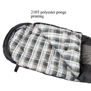 ถุงนอนสี่เหลี่ยมมีฮู้ดปรับแต่งได้แบบพกพาปรับแต่งได้ถุงนอนกลางแจ้งฤดูหนาวกลางแจ้งแคมป์ปิ้งเดี่ยว - Product Image 6