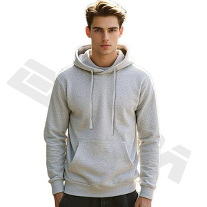 ONDRA Sweatshirts à capuche décontractés en coton à manches longues pour hommes, pull à capuche en polaire avec poches - Product Image 5