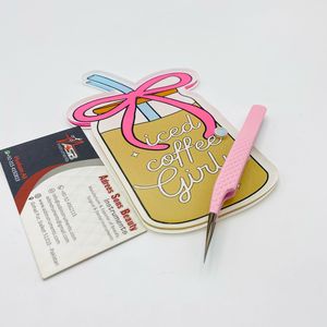 Venta caliente al por mayor Girlie Coffee Acrílico Pinzas para pestañas Logotipo personalizado sostenible Forma de flor Azulejo para pestañas con imán - Product Image 4