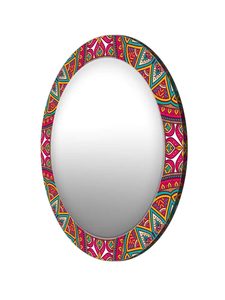 Petit miroir rond imprimé multifonctionnel moderne à motifs floraux classiques pour les chambres de bureau à domicile - Product Image 3