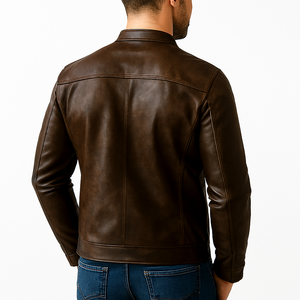 Chaqueta de Cuero para Hombre, Invierno Ligero, Alta Calidad, Personalizada 2024, Cuello Alto Cómodo, Talla XL, Logotipo Personalizado al por Mayor, Estilo Urbano - Product Image 2