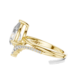แหวนเพชรทรงลูกแพร์ 2.34 กะรัต สำหรับผู้หญิง ความใส VVS-VS EF ทอง 18KT, 14KT, 10KT และเงิน 925 สีโรสโกลด์, สีเหลือง, สีขาว - Product Image 6