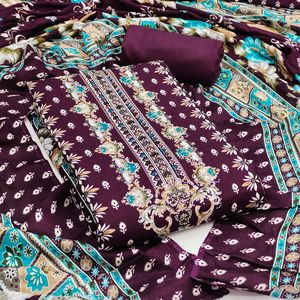 Conjunto de Salwar Kameez de Rayón Estampado con Dupatta de Seda Chanderi - Estilo Tradicional 2.4m Inferior 2.3m Superior 2.1m Dupatta - Product Image 3