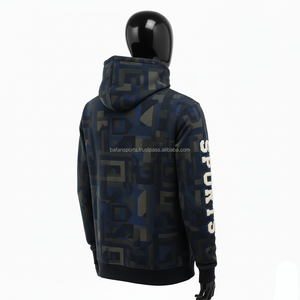 Luxury <b>Men</b> <b>Hoodie</b> 340 GSM Heavy Fleece Fabric <b>Navy</b> Blue Camo Style with Custom Embroidery and Chenille Logo basics <b>Hoodie</b> - Product Image 4