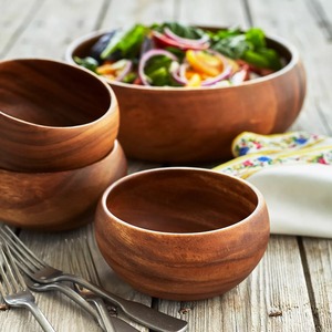 Bol en bois d'acacia écologique bols en bois massif vaisselle non plastique biodégradable et durable - Product Image 3
